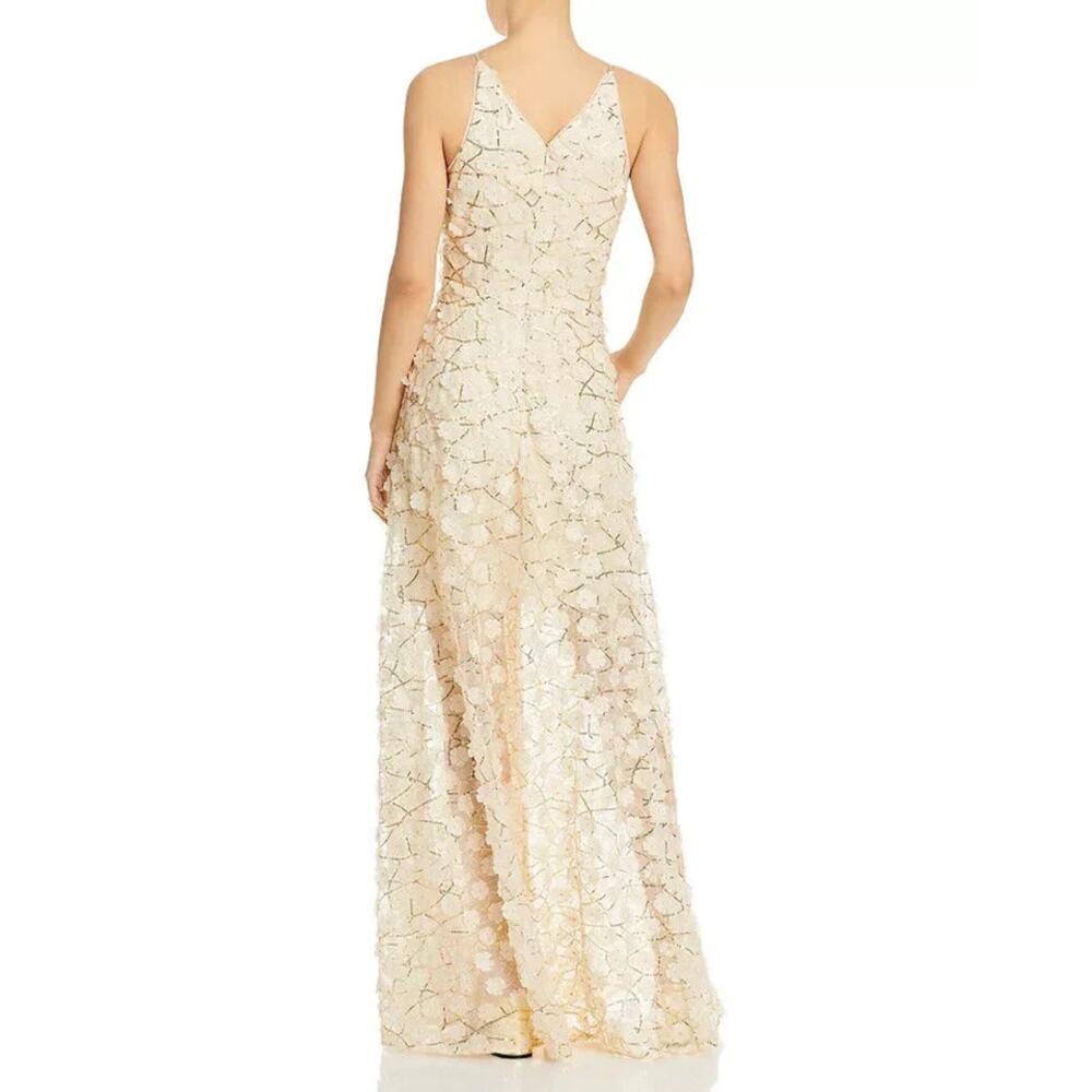 AQUA Raised Floral V Neck Gown Size 12‎ - Picture 3 of 7